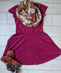Suede skater dress